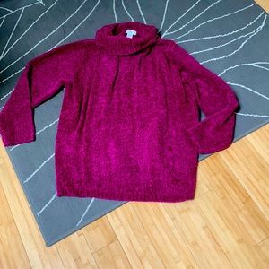 Beautiful and soft, Magenta sweater with large turtle neck size 3X